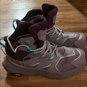 Hoka Women's Athletic Shoes - Burgundy and Aqua